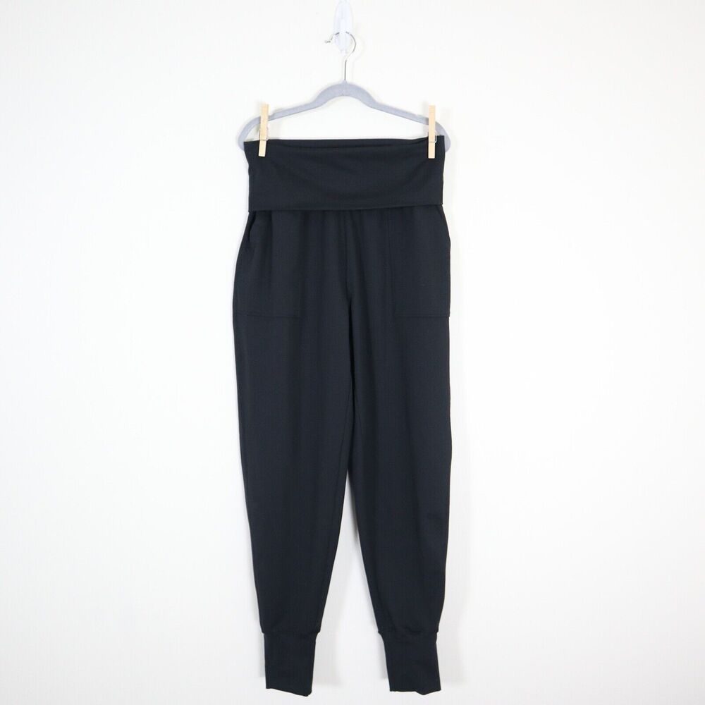 Offline by Aerie Size XS The Hugger Jogger Pants Black Fold Over Waist - Picture 2 of 10